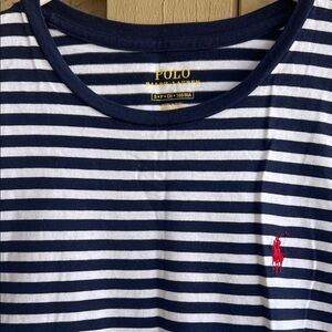 Polo by Ralph Lauren Navy and White Striped Tee